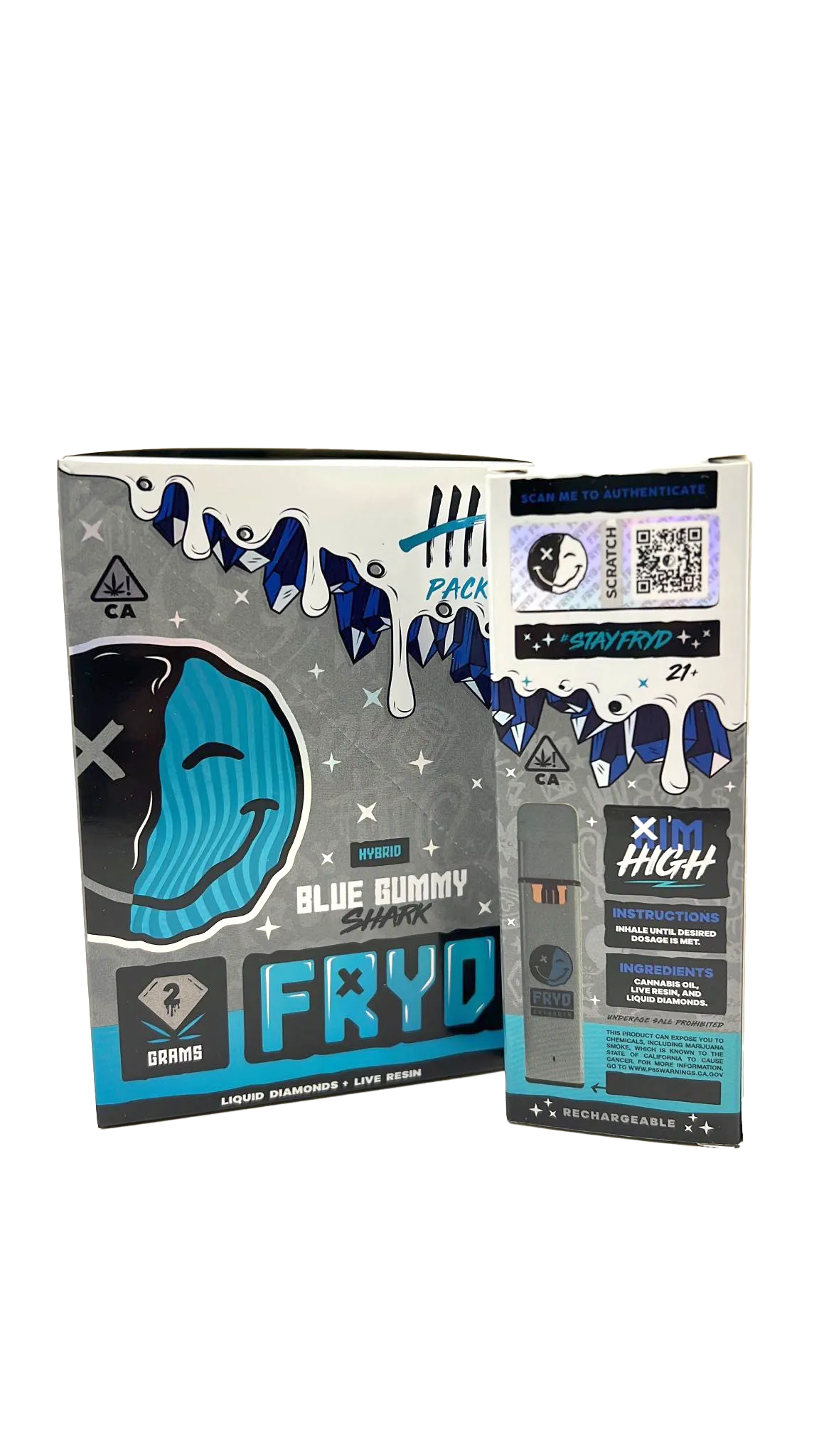 Fryd – Disposable Liquid Diamond THC Vape Pen – Blue Gummy Shark (2g) - BC  Exotics