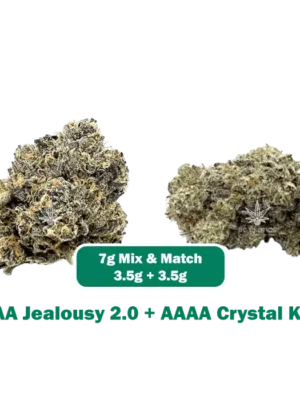 Jealousy 2.0 + Crystal Kush 7g mix and match deal, 3.5g each