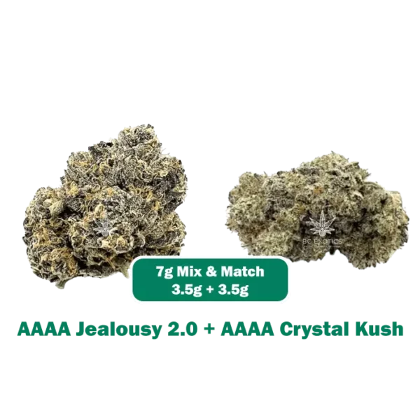 Jealousy 2.0 + Crystal Kush 7g mix and match deal, 3.5g each