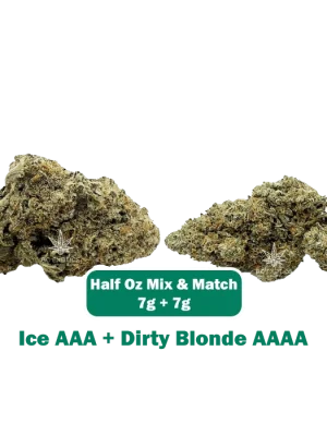 Ice AAA + Dirty Blonde AAAA 7g mix and match available at Bcexotics.co