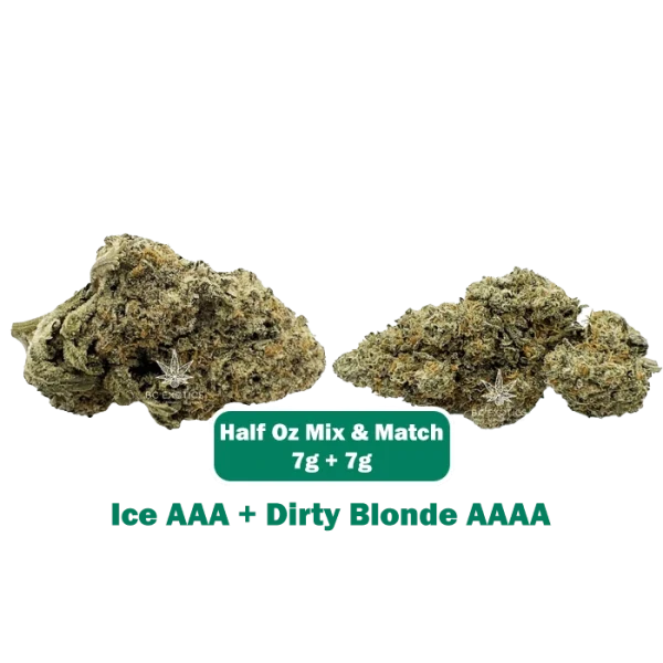 Ice AAA + Dirty Blonde AAAA 7g mix and match available at Bcexotics.co